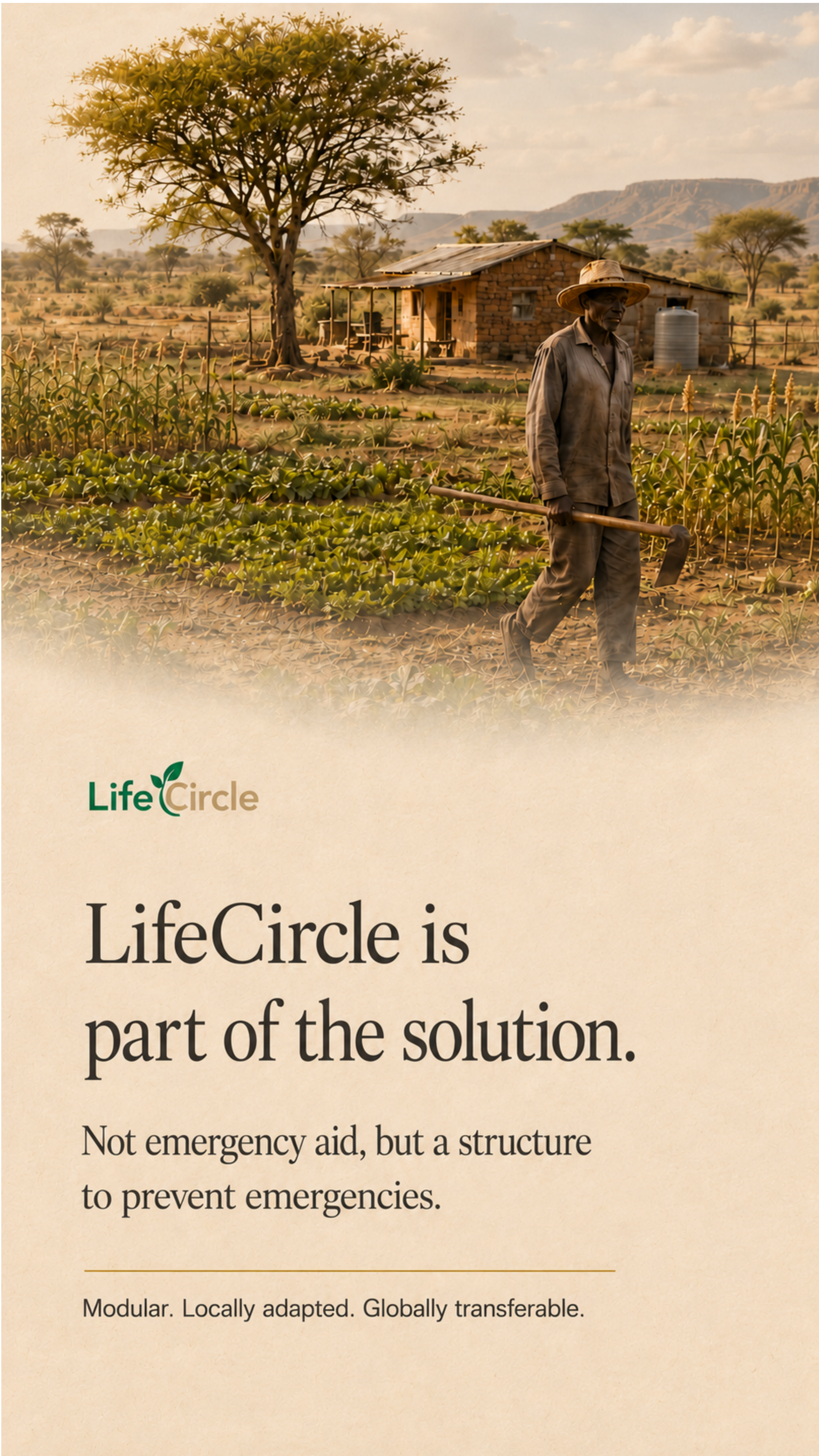 Life-Circle as structure that prevents hardship — a farmer on a regenerated field